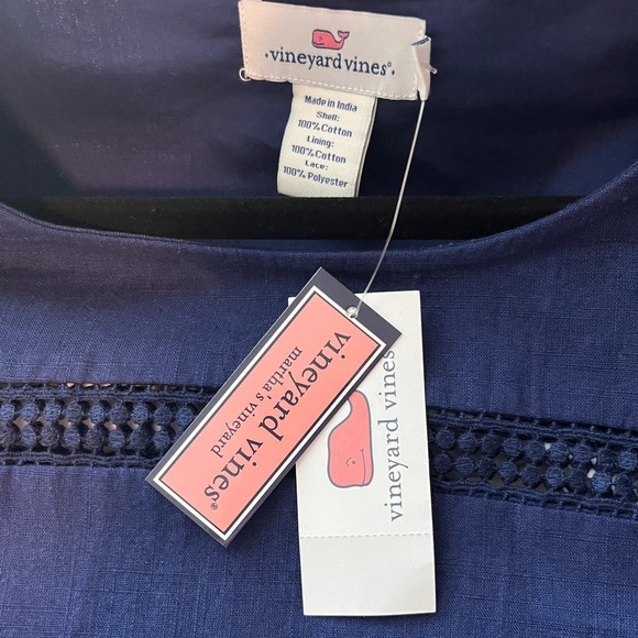NWT Vineyard Vines Navy Lace Trim Shift Dress Sz S - Picture 4 of 5